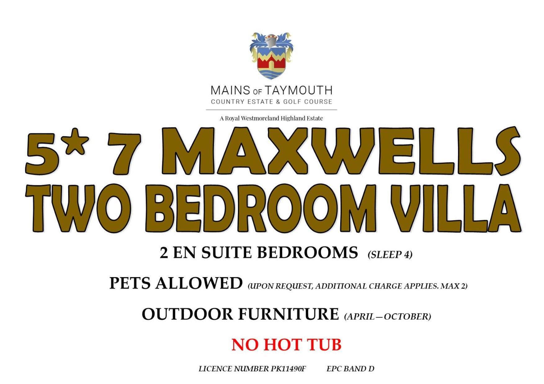 Mains Of Taymouth Country Estate 5* Maxwell Villas Kenmore  Eksteriør billede